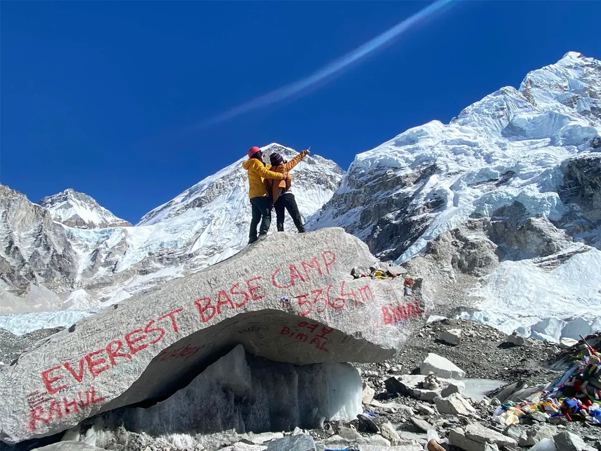 couple at base camp