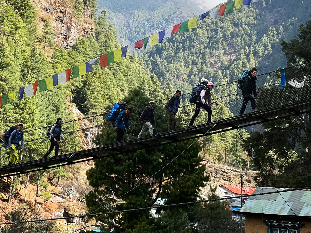 crossing bridge
