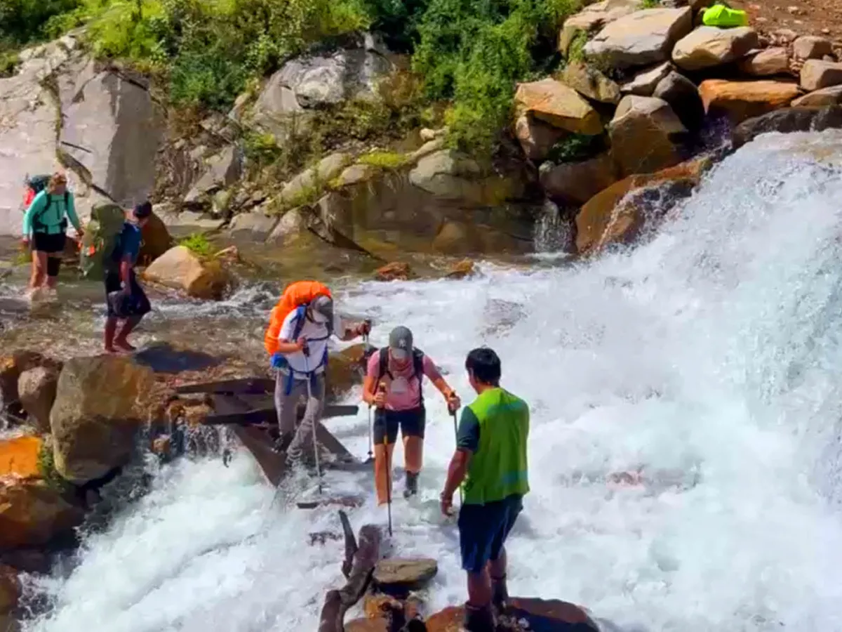 crossing river