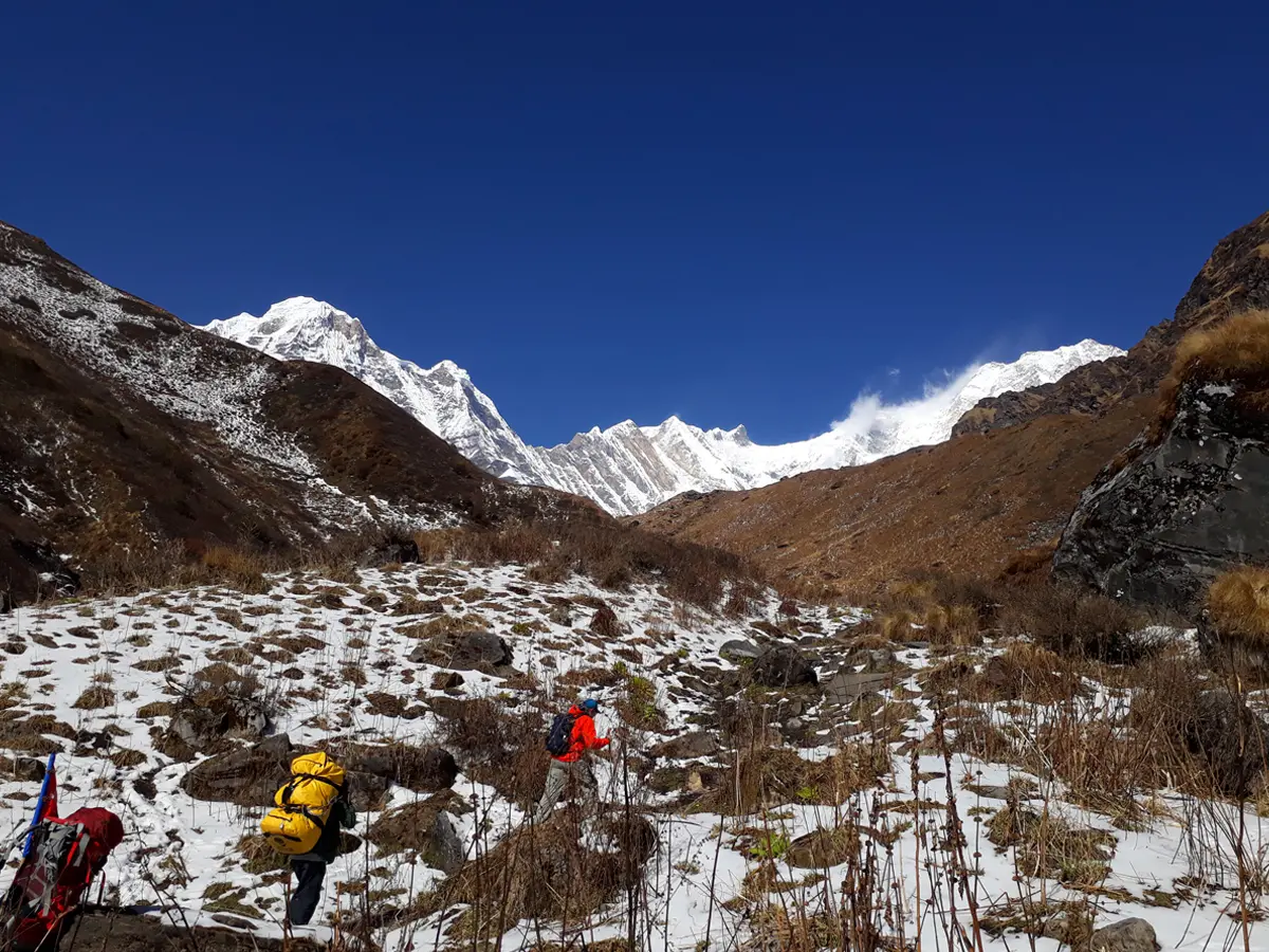 Porter ascending to base camp