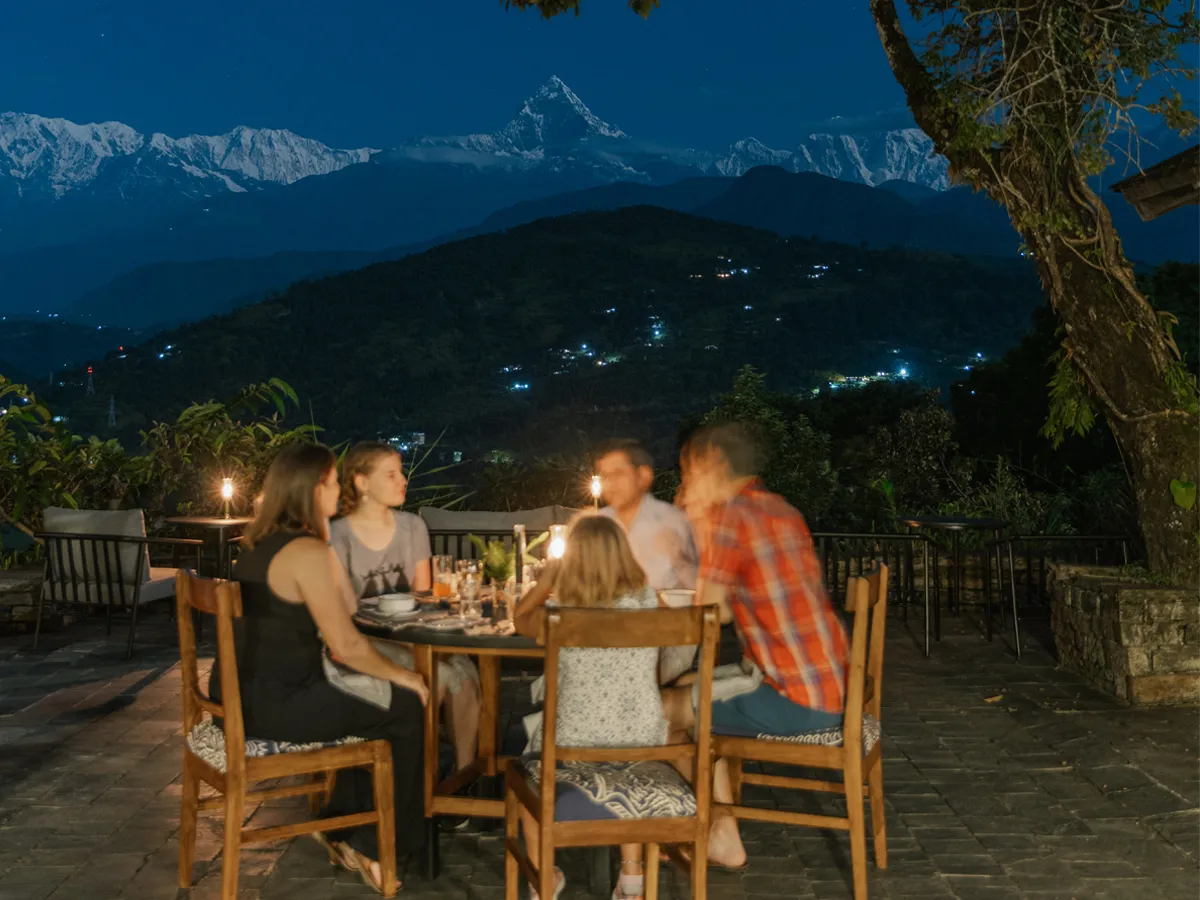 dinner during upper mustang trip