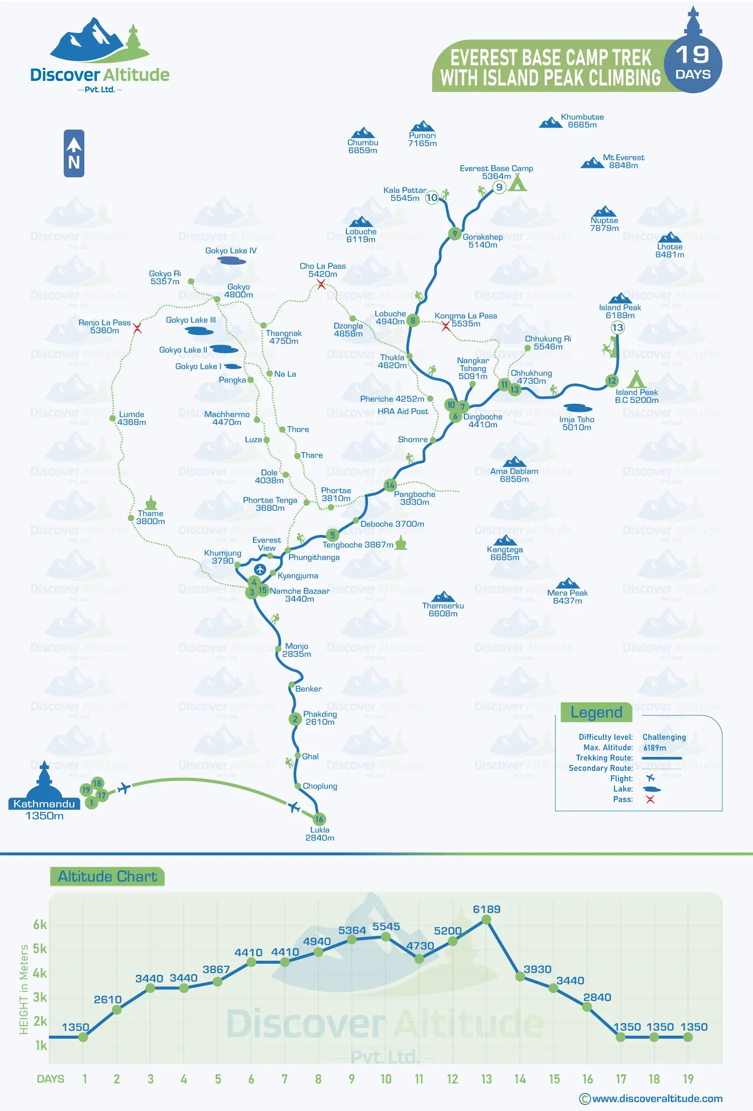 Everest Base Camp and Island Peak Climbing Map