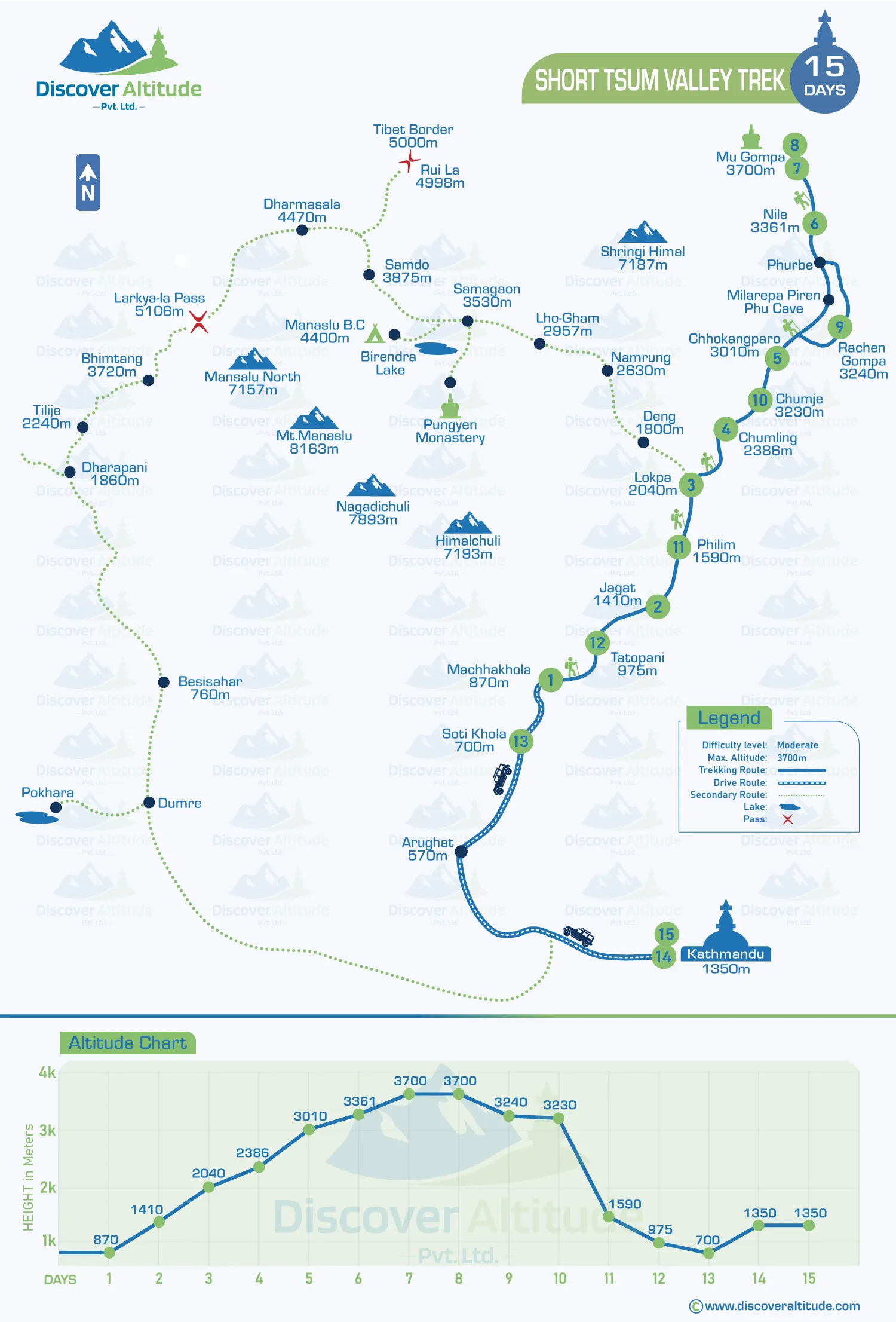 Tsum Valley Trek Map